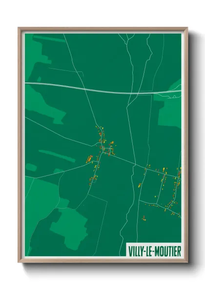 Une affiche de carte sur Villy-le-Moutier