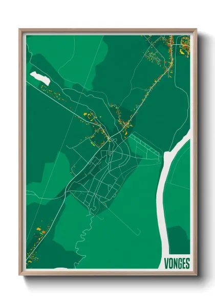 Une affiche de carte sur Vonges