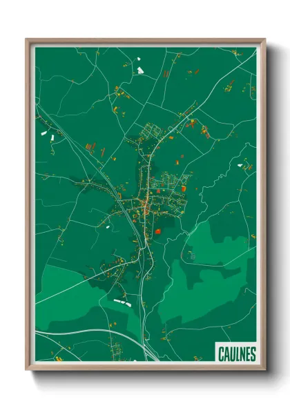 Une affiche de carte sur Caulnes