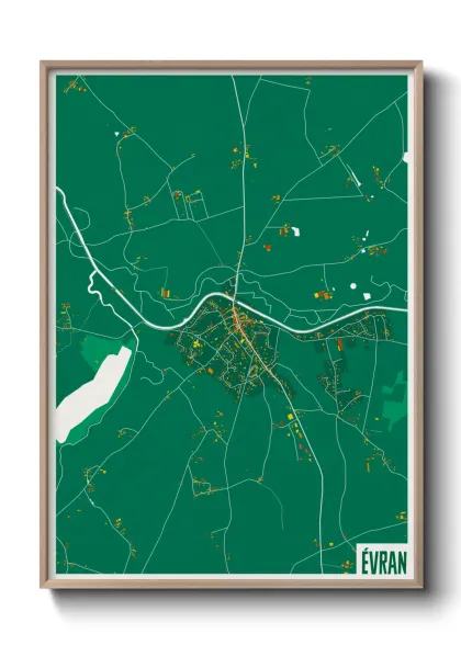 Une affiche de carte sur Évran