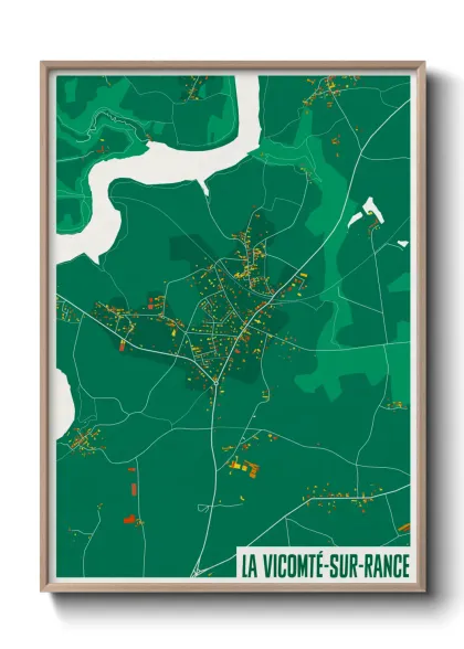 Une affiche de carte sur La Vicomté-sur-Rance