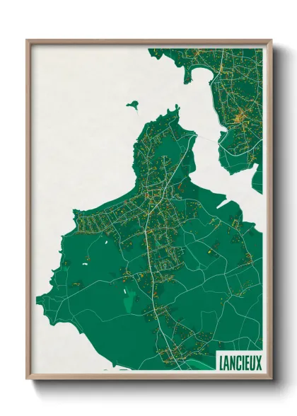 Une affiche de carte sur Lancieux