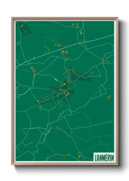 Une affiche de carte sur Lanmérin