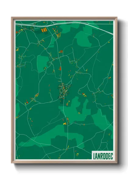 Une affiche de carte sur Lanrodec