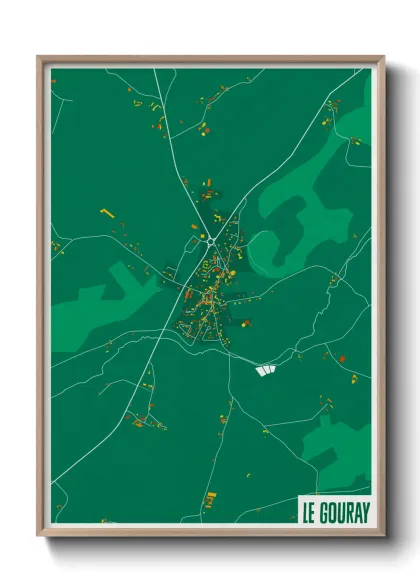 Une affiche de carte sur Le Gouray