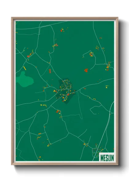 Une affiche de carte sur Meslin