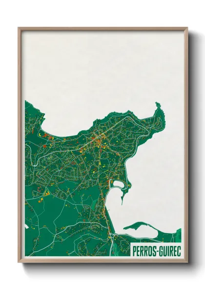 Une affiche de carte sur Perros-Guirec