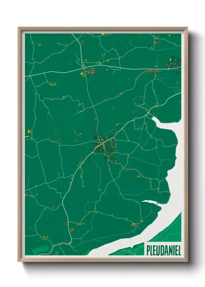 Une affiche de carte sur Pleudaniel