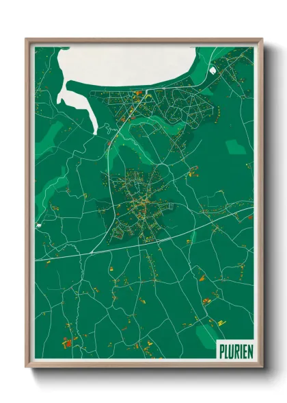 Une affiche de carte sur Plurien