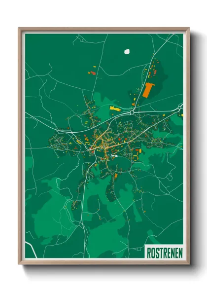 Une affiche de carte sur Rostrenen