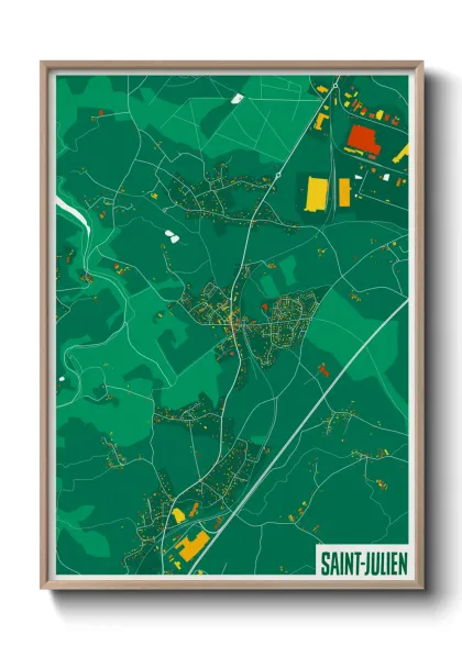 Une affiche de carte sur Saint-Julien