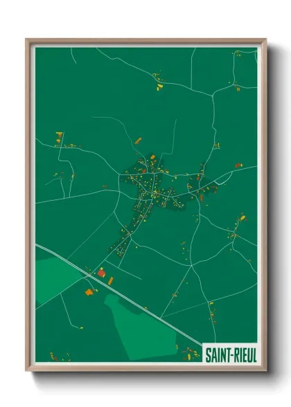 Une affiche de carte sur Saint-Rieul