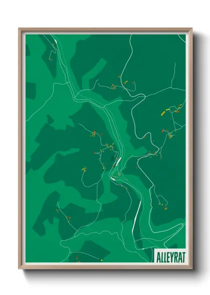 Une affiche de carte sur Alleyrat