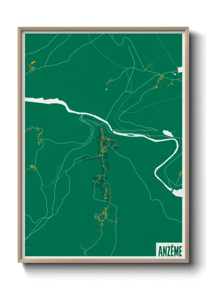 Une affiche de carte sur Anzême