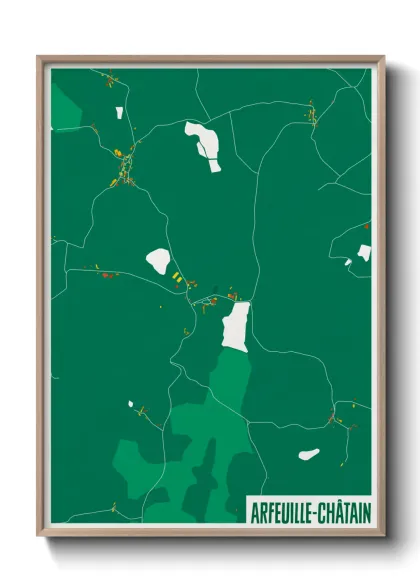 Une affiche de carte sur Arfeuille-Châtain