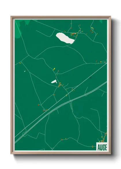 Une affiche de carte sur Auge