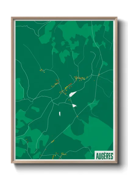 Une affiche de carte sur Augères