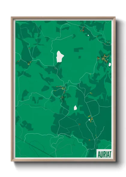 Une affiche de carte sur Auriat