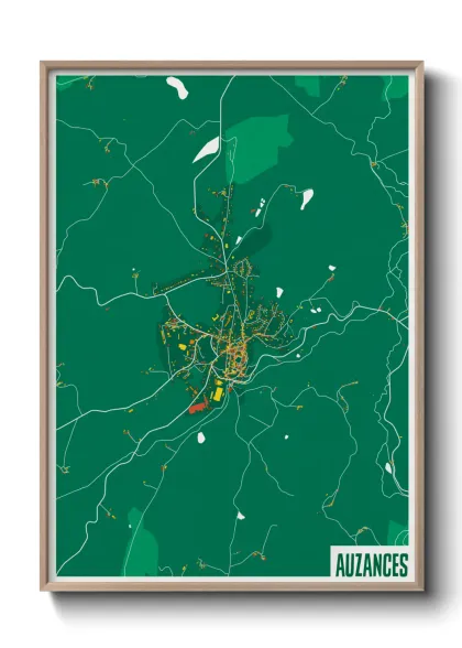 Une affiche de carte sur Auzances