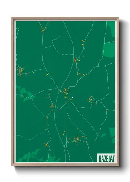 Une affiche de carte sur Bazelat