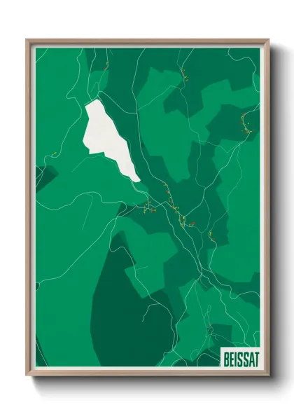 Une affiche de carte sur Beissat