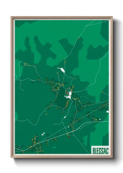 Une affiche de carte sur Blessac