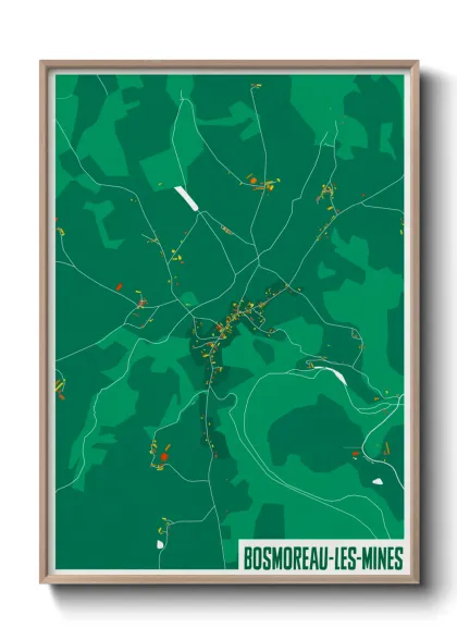 Une affiche de carte sur Bosmoreau-les-Mines