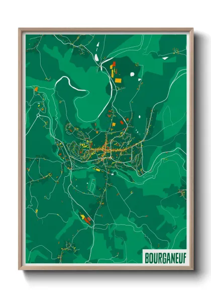 Une affiche de carte sur Bourganeuf