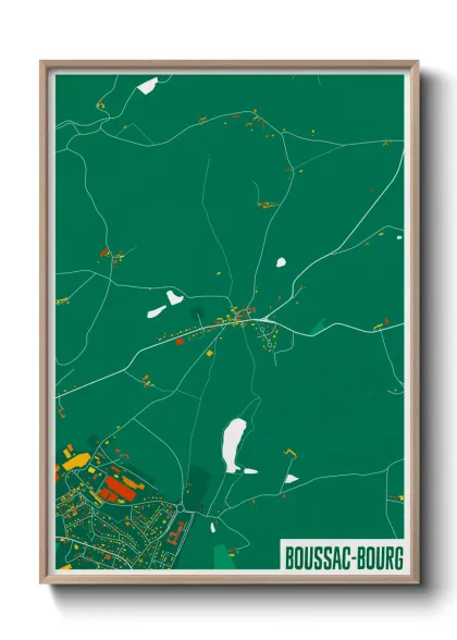 Une affiche de carte sur Boussac-Bourg