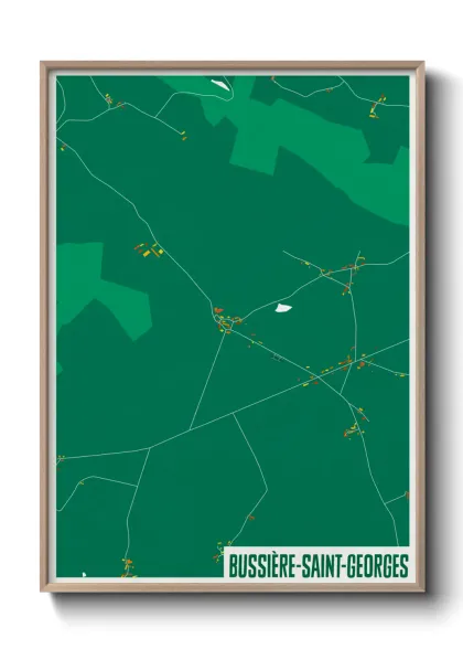 Une affiche de carte sur Bussière-Saint-Georges