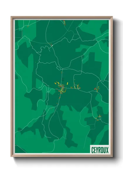 Une affiche de carte sur Ceyroux
