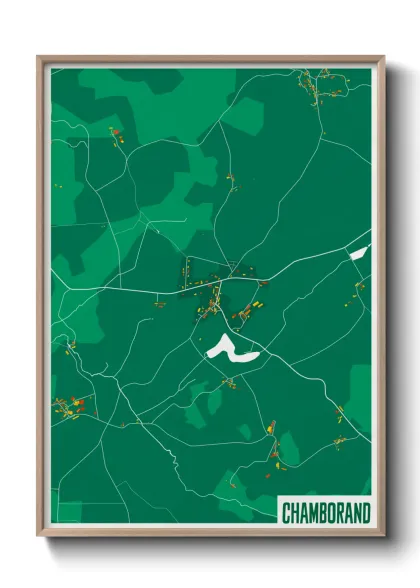 Une affiche de carte sur Chamborand
