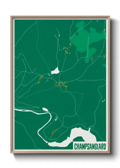 Une affiche de carte sur Champsanglard