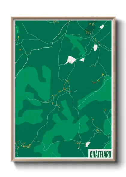 Une affiche de carte sur Châtelard
