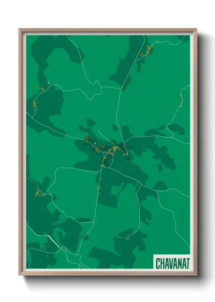 Une affiche de carte sur Chavanat