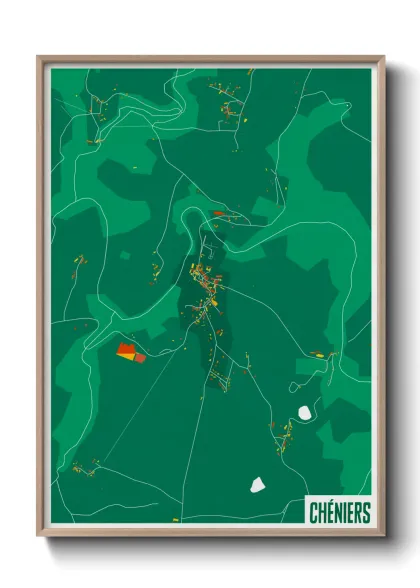Une affiche de carte sur Chéniers