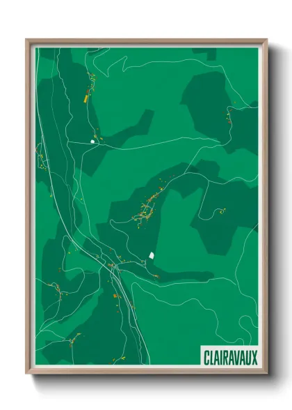 Une affiche de carte sur Clairavaux