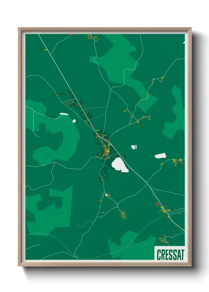 Une affiche de carte sur Cressat