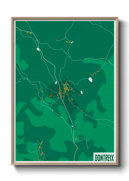 Une affiche de carte sur Dontreix