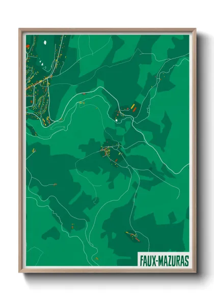 Une affiche de carte sur Faux-Mazuras