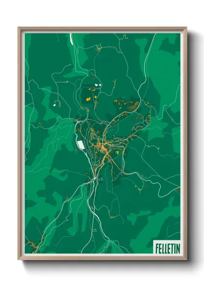 Une affiche de carte sur Felletin