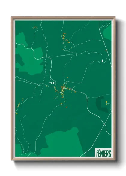 Une affiche de carte sur Féniers