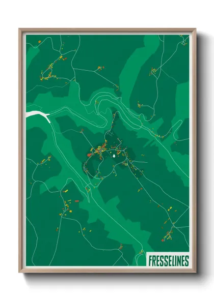 Une affiche de carte sur Fresselines