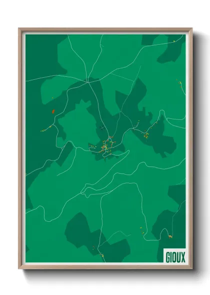 Une affiche de carte sur Gioux