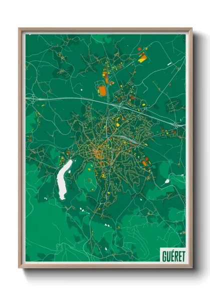 Une affiche de carte sur Guéret