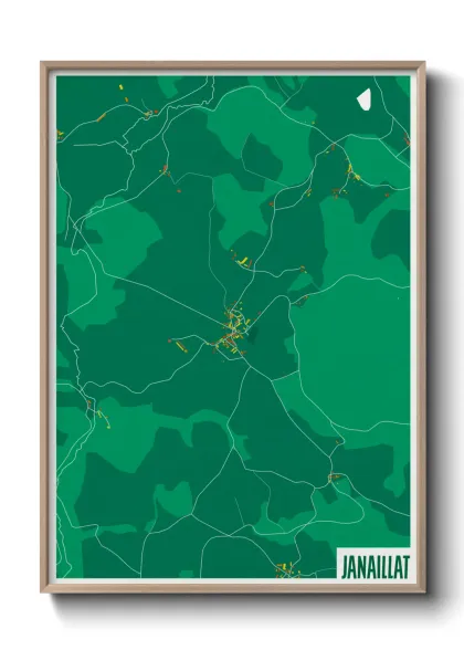 Une affiche de carte sur Janaillat