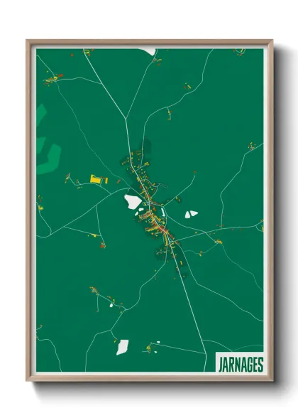 Une affiche de carte sur Jarnages