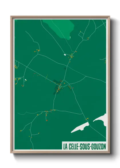 Une affiche de carte sur La Celle-sous-Gouzon