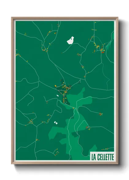 Une affiche de carte sur La Cellette