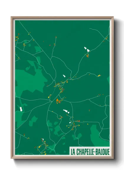 Une affiche de carte sur La Chapelle-Baloue